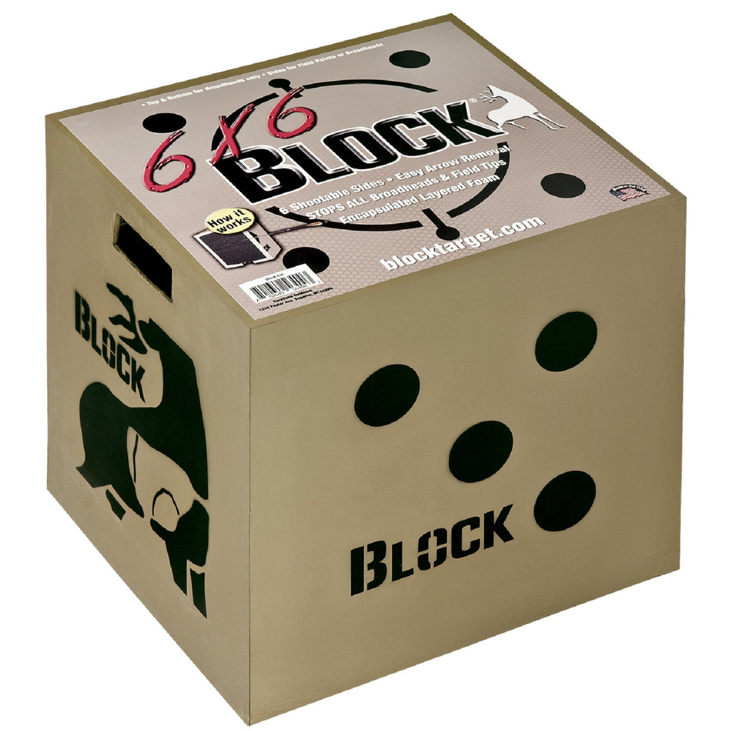 Block 6x6 Sided Archery Target-18 in.x18 in.x16 in.